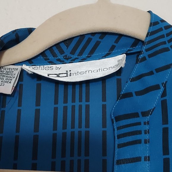 Vintage Petites by PDI International Belted Blouson Dress Size 6 - Picture 7 of 9